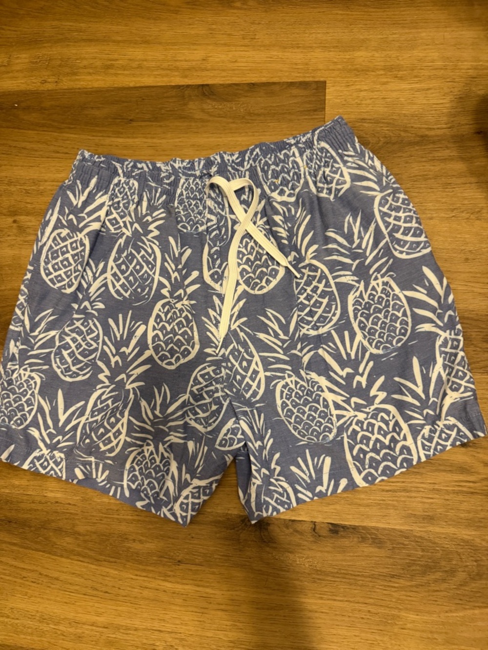 chubbies Blue Shorts with White Pineapple Print